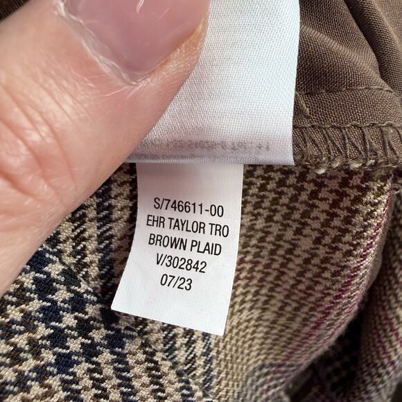 Old Navy Sz L Taylor Wide Leg Trouser Pants Pleated High Waisted Straight Plaid - Picture 9 of 15